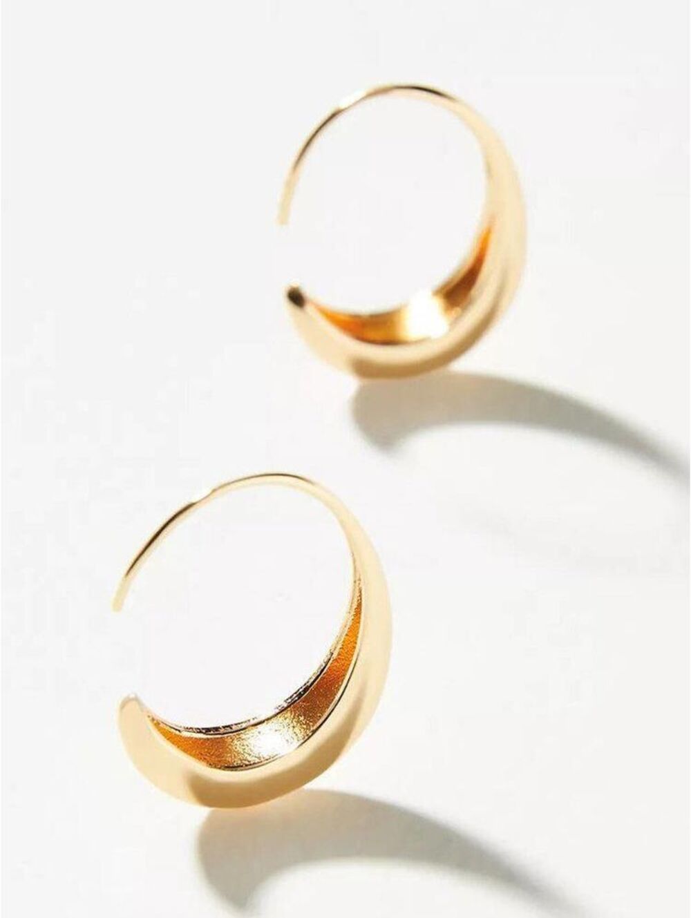 Anthropologie Crescent Hoop Earrings